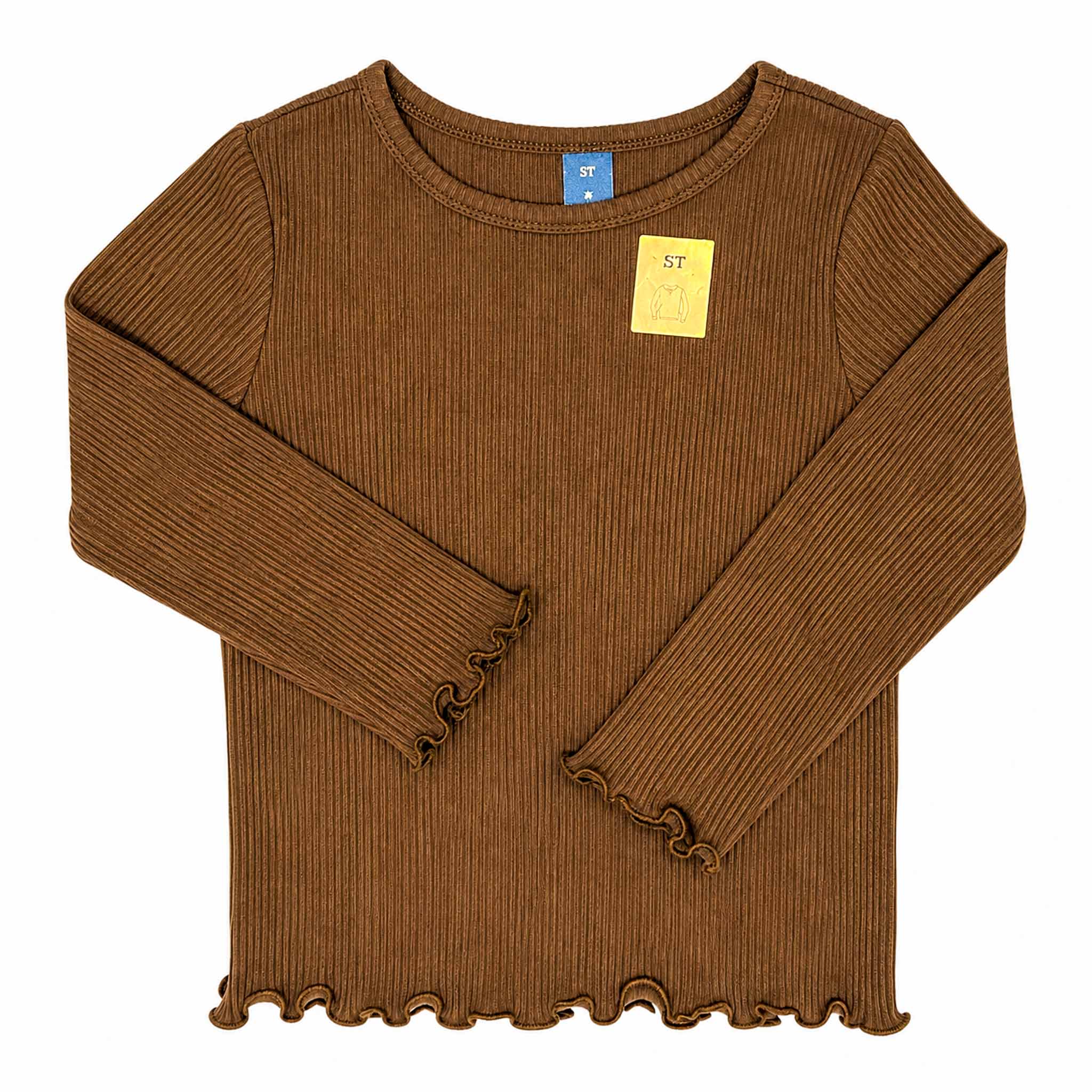 Fitted Long-Sleeve Ribbed T-Shirt for Toddler