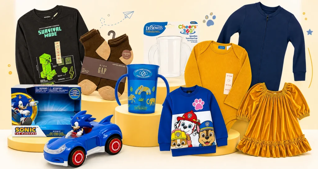 Clothing and other items sold by the parent pocket